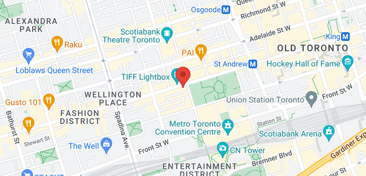 map of 293 KING ST W